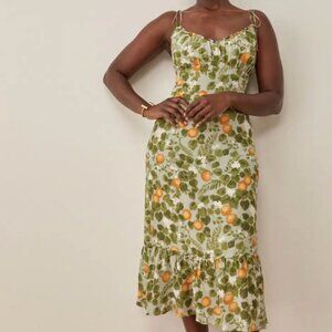 Reformation Embry Midi Dress in Orange Grove